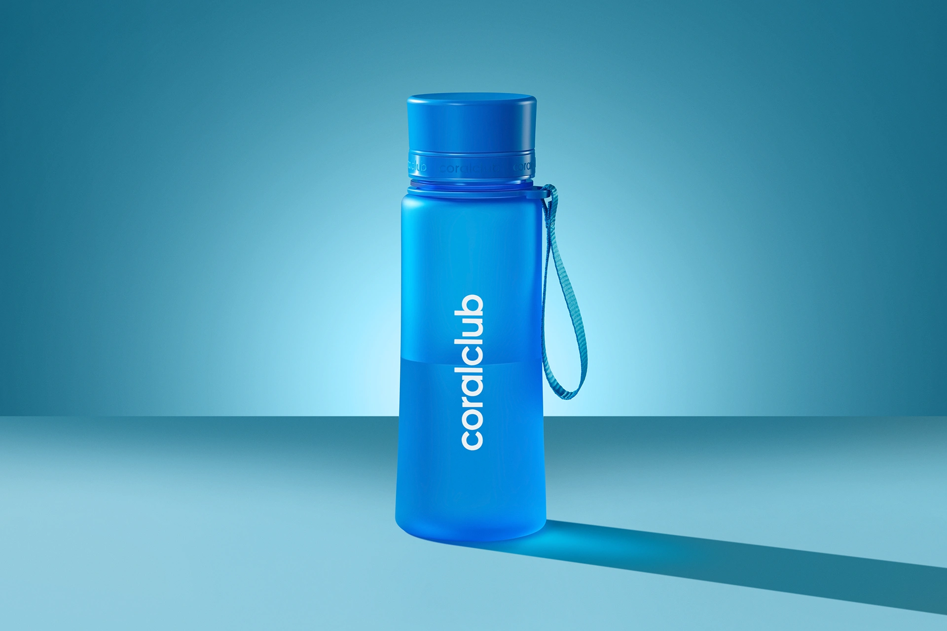 Coralclub plastik şişe, koyu mavi