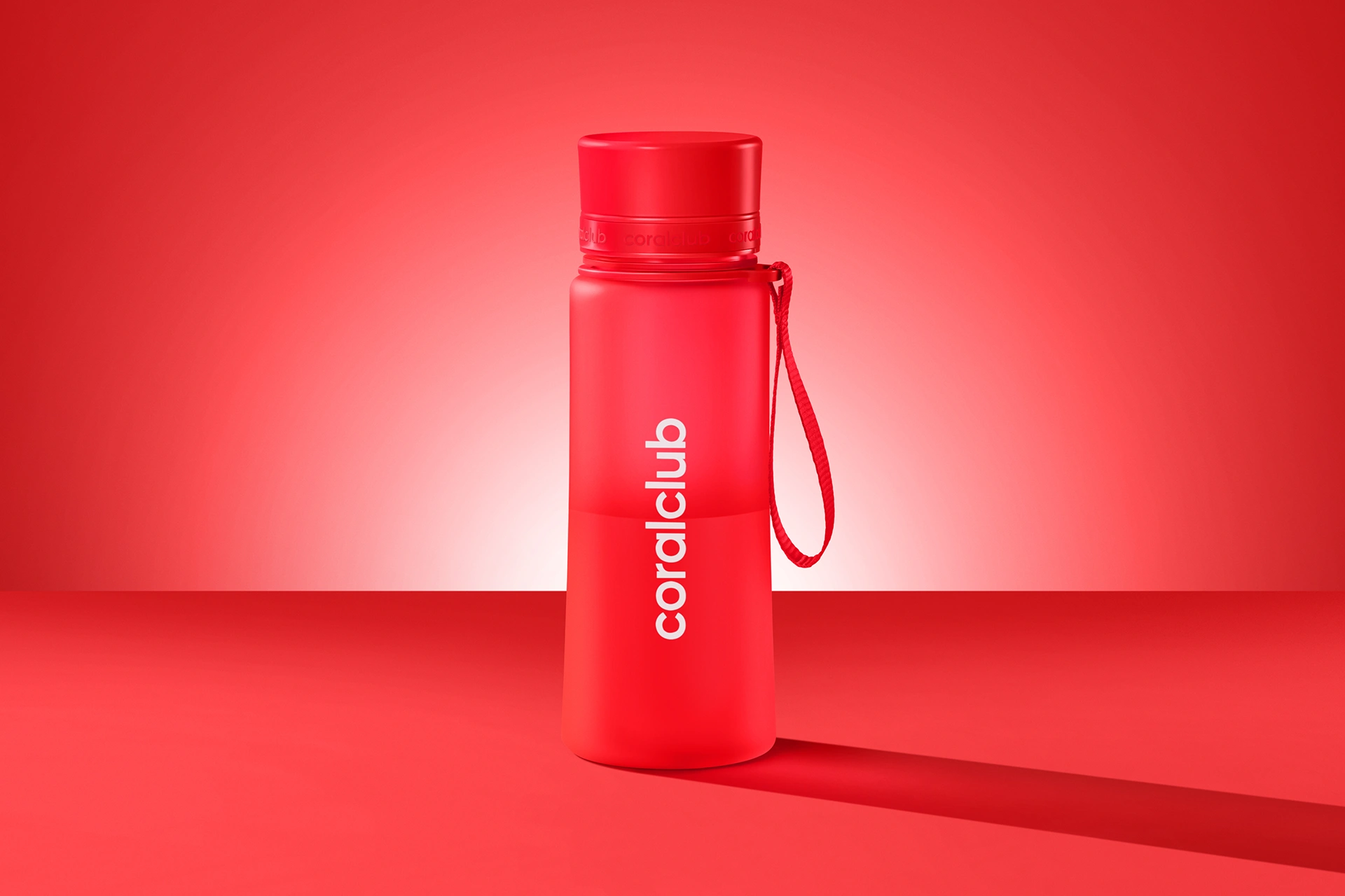 Coralclub plastik şişe, kırmızı